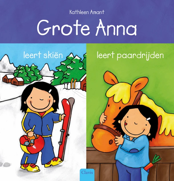 Grote Anna leert skiën en Grote Anna leert paardrijden – Kathleen Amant – boek cover