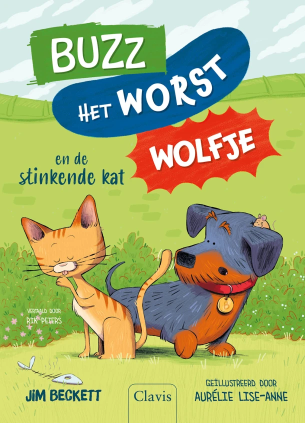 Buzz het worstwolfje en de stinkende kat – Jim Beckett – boek cover