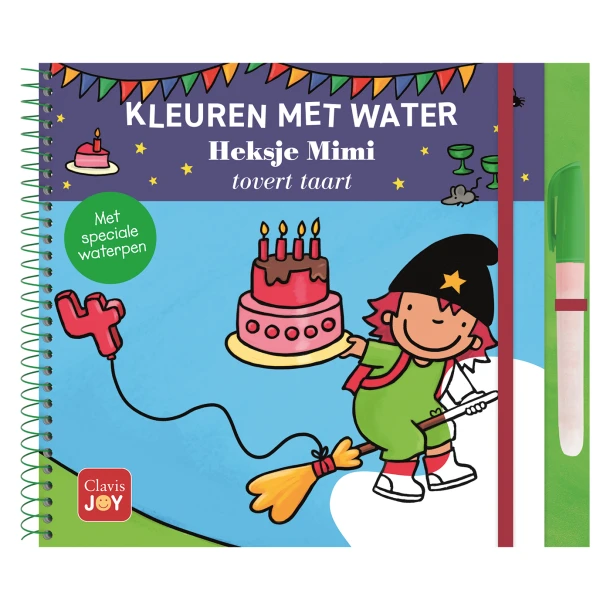 Kleuren met water. Heksje Mimi tovert taart – Kathleen Amant – boek cover