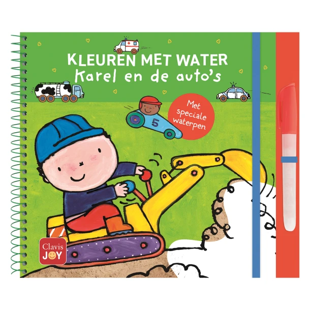 Kleuren met water. Karel en de auto¿s – Liesbet Slegers – boek cover