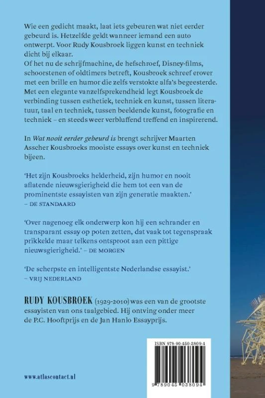 Wat nooit eerder gebeurd is – Rudy Kousbroek – boek cover