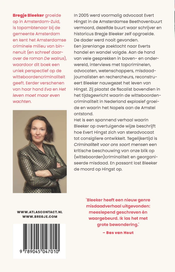 Criminaliteit voor ons soort mensen – Bregje Bleeker – boek cover