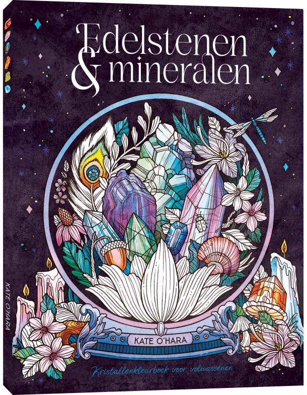 Edelstenen & mineralen kleurboek – Kate O‘Hara – boek cover