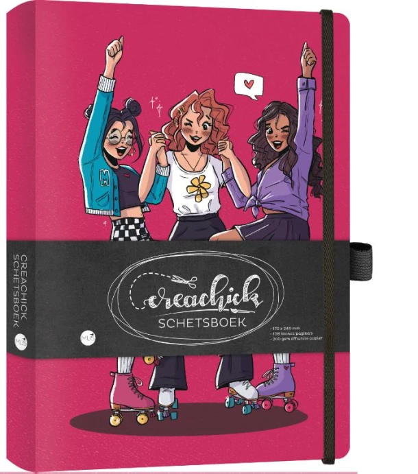 CreaChick Schetsboek groot dieproze – CreaChick – boek cover