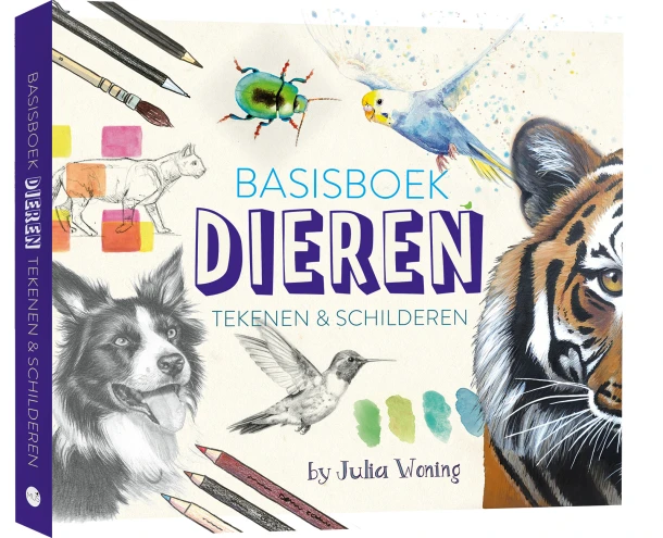 Dieren tekenen & schilderen – Julia Woning – boek cover