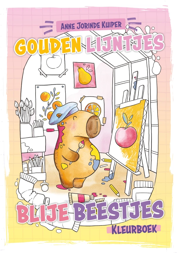Gouden Lijntjes Blije Beestjes kleurboek – Anne Jorinde Kuiper – boek cover