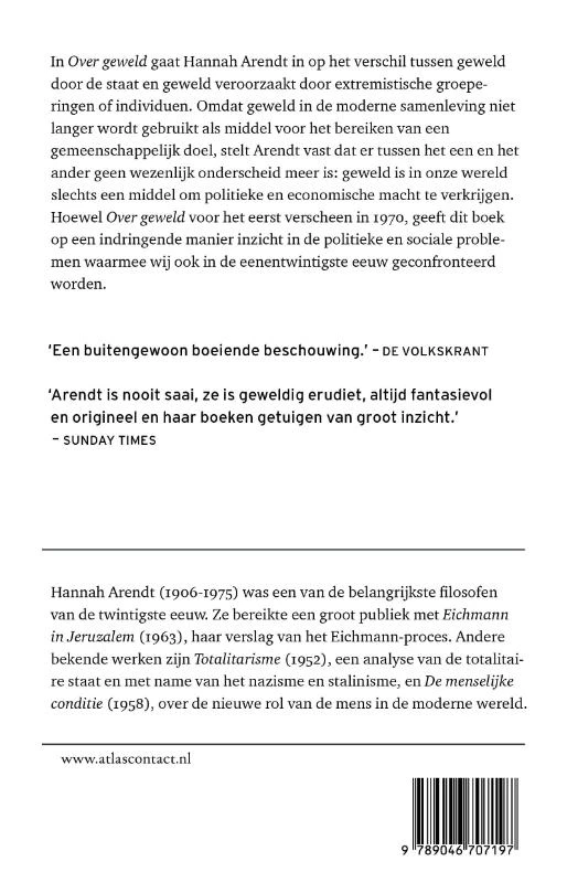 Over geweld – Hannah Arendt – boek cover