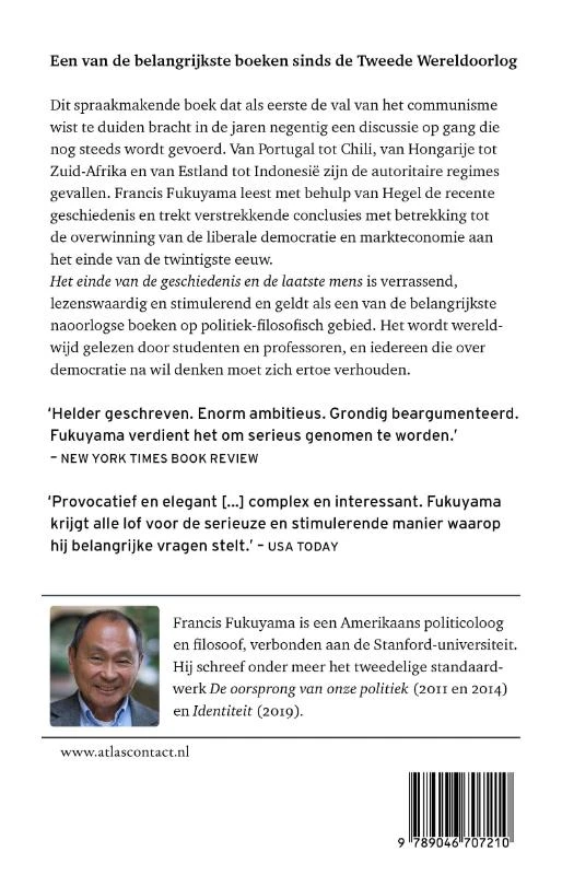 Het einde van de geschiedenis en de laatste mens – Francis Fukuyama – boek cover