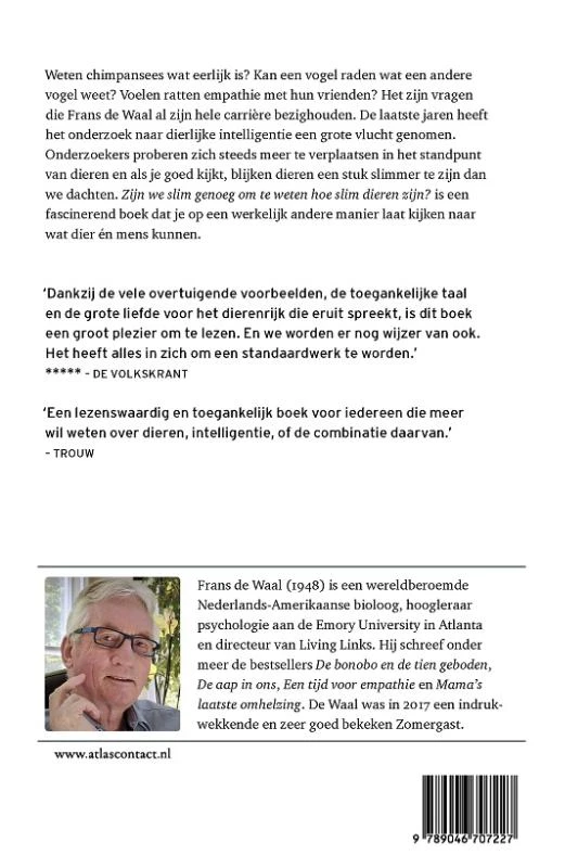 Zijn we slim genoeg om te weten hoe slim dieren zijn? – Frans de Waal – boek cover