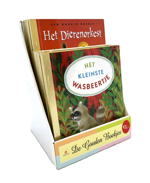 Display met 12 zomerse Gouden Boekjes – boek cover