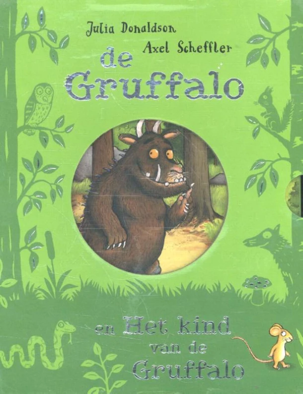 De Gruffalo / Het kind van de Gruffalo kartonboekjes in cassette – Julia Donaldson – boek cover