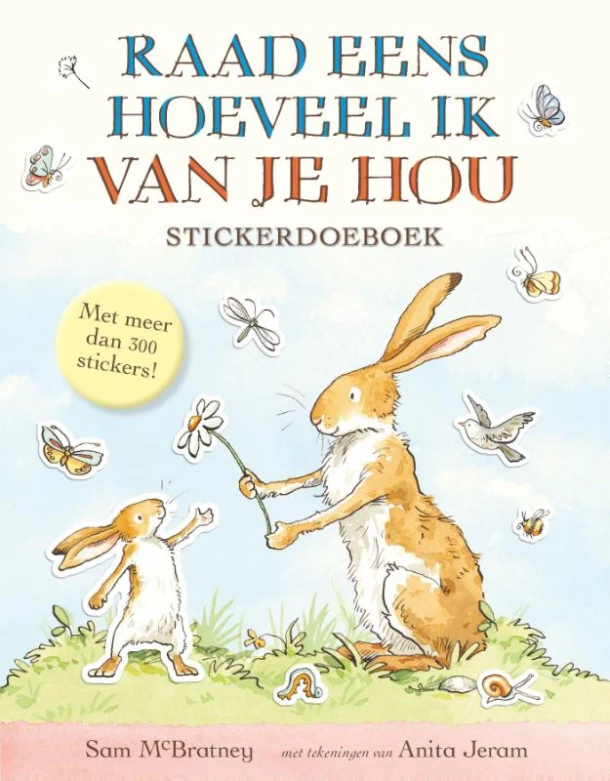Stickerdoeboek Raad eens hoeveel ik van je hou – Sam McBratney – boek cover