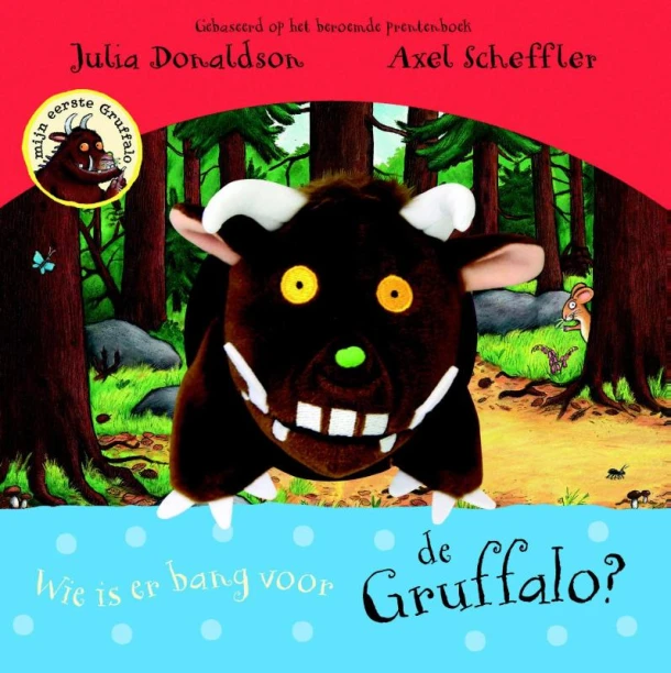 Wie is er bang voor de Gruffalo? Handpopboek – Julia Donaldson – boek cover