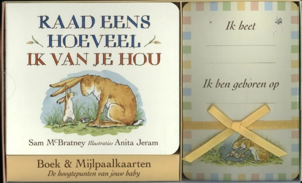 Raad eens hoeveel ik van je hou Boek & Mijlpaalkaarten – Sam McBratney – boek cover