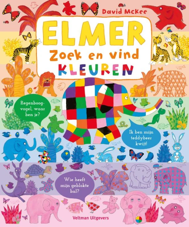 Elmer zoek en vind - Kleuren – David McKee – boek cover