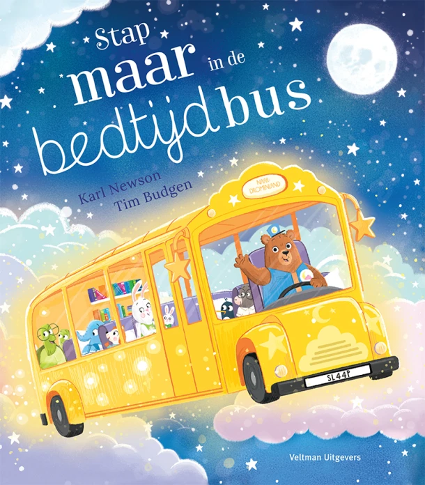 Stap maar in de bedtijdbus – Karl Newson – boek cover