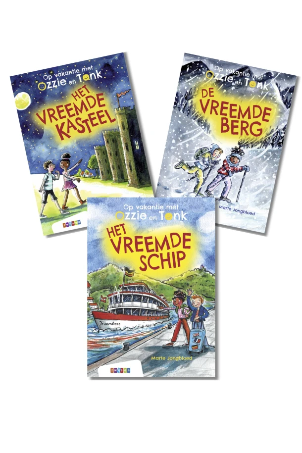 Pakket Op vakantie met Ozzie en Tonk (3 titels) – Marte Jongbloed – boek cover