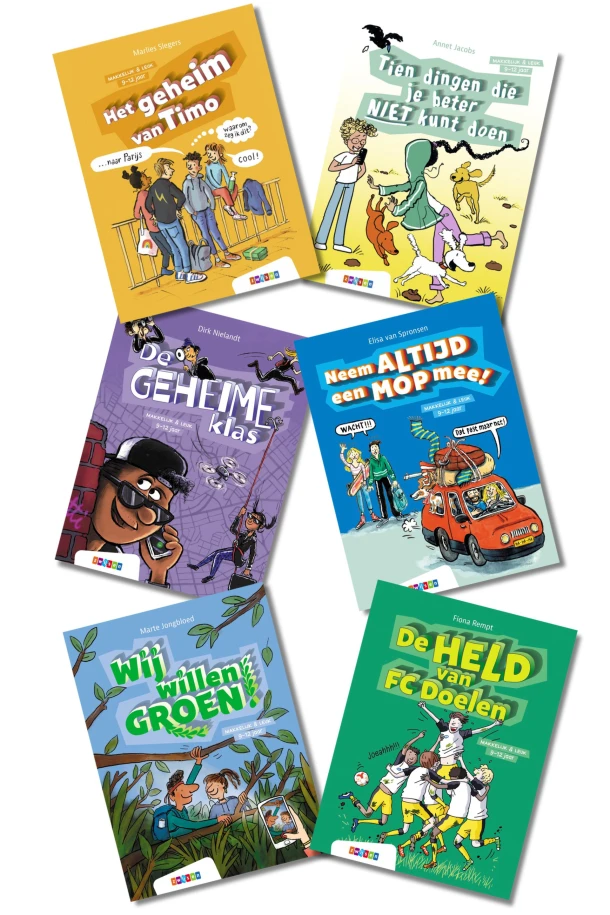 Pakket Makkelijk & Leuk AVI M4 (6 titels) – boek cover