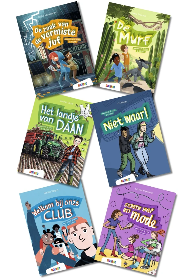 Pakket Makkelijk & Leuk AVI E4 (6 titels) – boek cover