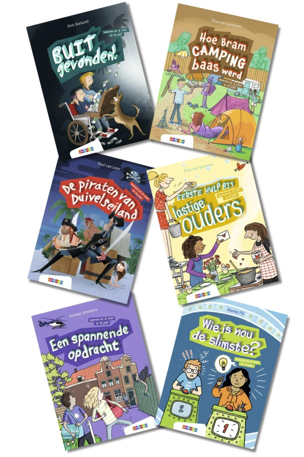 Pakket Makkelijk & Leuk AVI E5 (6 titels) – boek cover