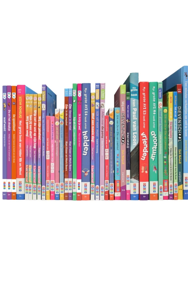 Pakket Basisassortiment large 6 (35 titels) – boek cover