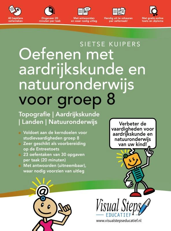 Oefenen met aardrijkskunde en natuuronderwijs voor groep 8 – Sietse Kuipers – boek cover