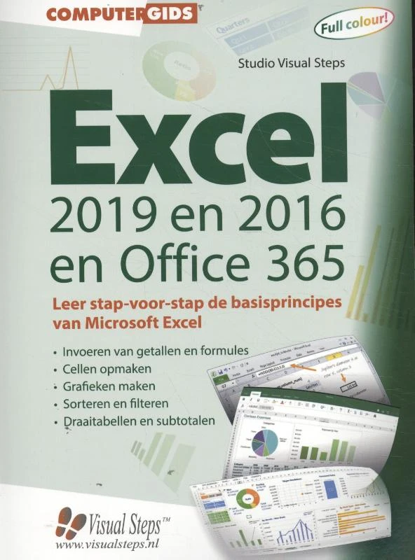 Computergids Excel 2019, 2016 en Office 365 – Studio Visual Steps – boek cover