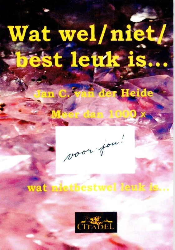 Wat wel/ niet/ best leuk is... – J.C. van der Heide – boek cover
