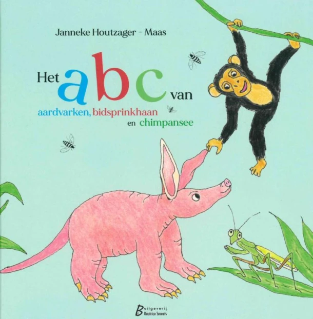 Het ABC van aardvarken, bidsprinkhaan en chimpansee – Janneke Houtzager-Maas – boek cover