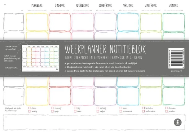 Weekplanner notitieblok