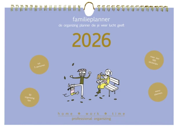 Homeworktime familieplanner 2026 – Sylvia Vreeswijk – boek cover