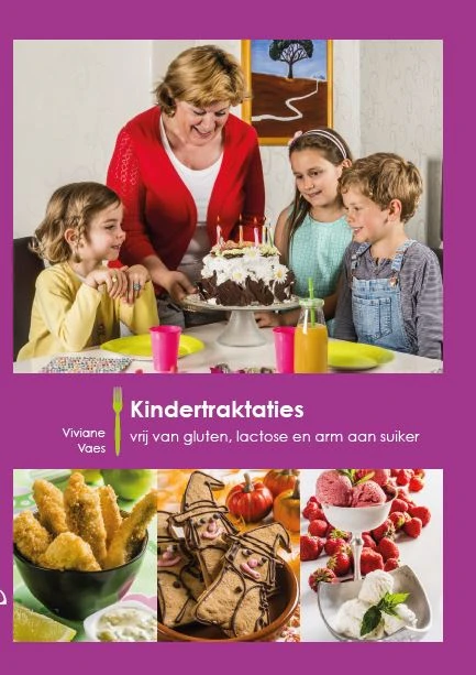 Kindertraktaties vrij van gluten, lactose en arm aan suiker – Viviane Vaes – boek cover
