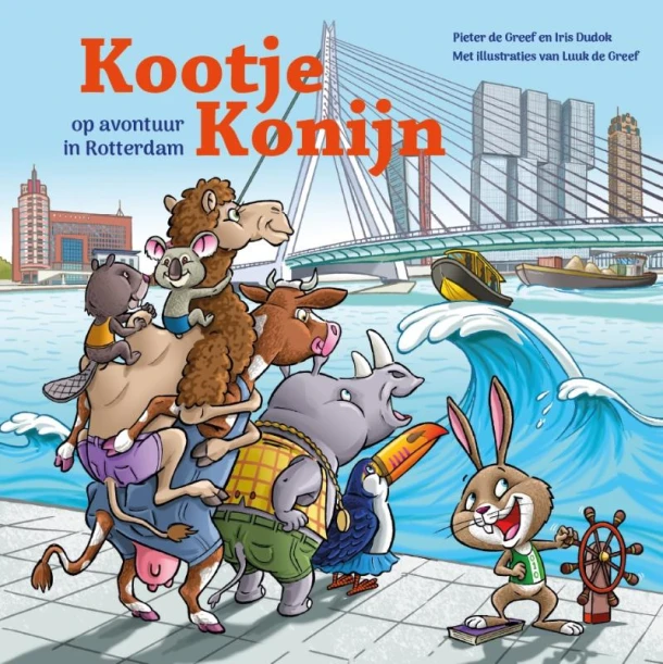 Kootje Konijn op avontuur in Rotterdam – Pieter de Greef – boek cover