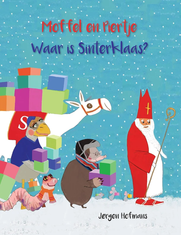 Moffel en Piertje Waar is Sinterklaas? en Moffel en Piertje en de bijzondere kerstboom – Jørgen Hofmans – boek cover