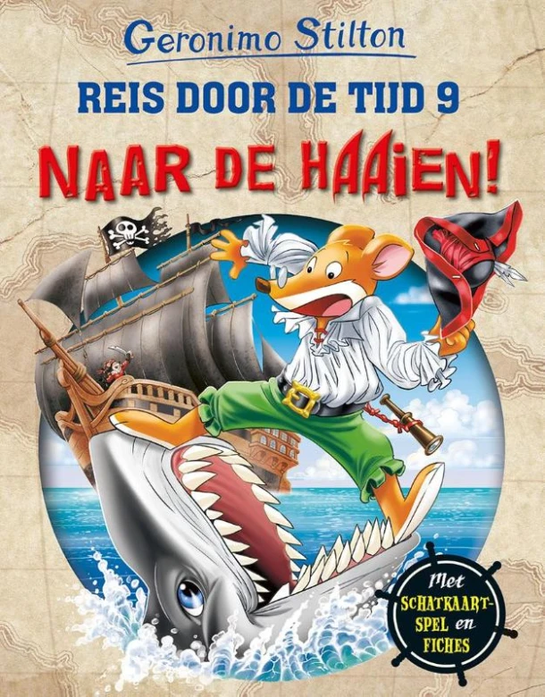 Naar de haaien! – Geronimo Stilton – boek cover