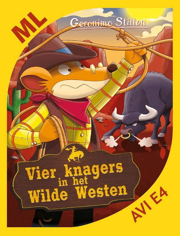 Makkelijk lezen - Vier knagers in het Wilde Westen – Geronimo Stilton – boek cover