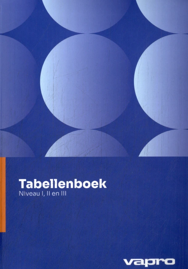 Tabellenboek niveau I, II en III – VAPRO B.V. – boek cover