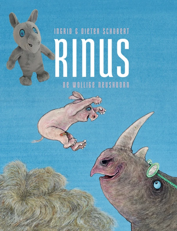 Rinus, de wollige neushoorn met knuffel – Ingrid Schubert – boek cover