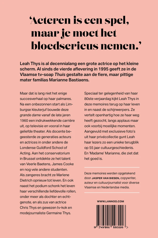 De rollen van mijn leven – Leah Thys – boek cover