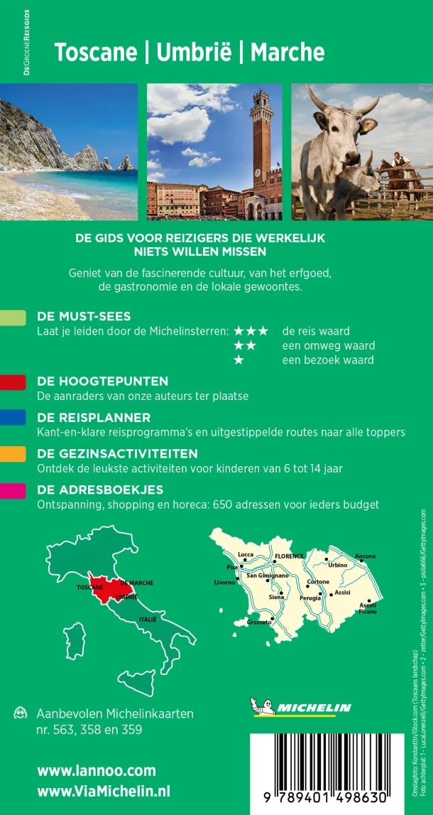 Michelin Reisgids Toscane-Umbrië-Marche – Michelin – boek cover