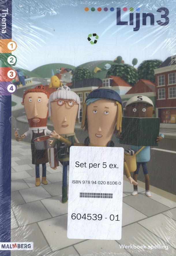 Lijn 3 (editie 2) Spellingwerkboek Thema 1-4 (set van 5) – boek cover