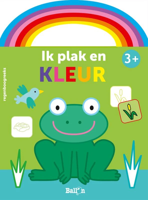 Ik plak en kleur 3+ (kikker groen) – boek cover