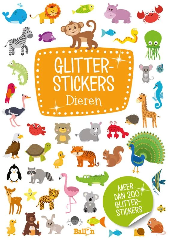 Glitterstickers Dieren – boek cover