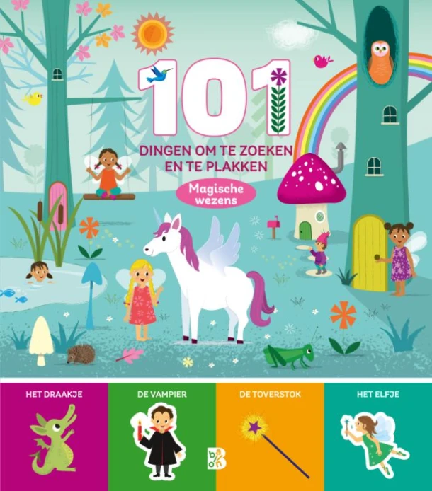 101 dingen om te zoeken en te plakken: magische wezens – boek cover