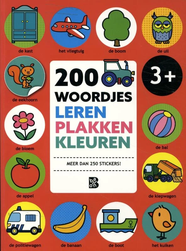200 woordjes leren, plakken en kleuren – boek cover