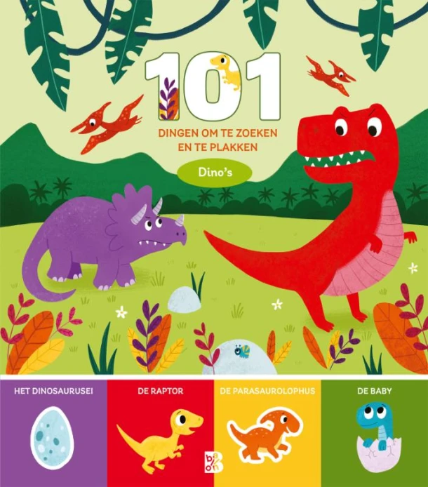 101 dingen om te zoeken en te plakken: Dino's – boek cover