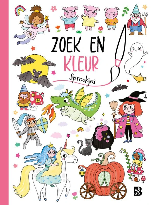 Zoek en kleur Sprookjes – boek cover