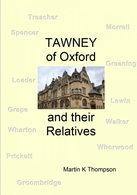 TAWNEY of Oxford – Martin K Thompson – boek cover