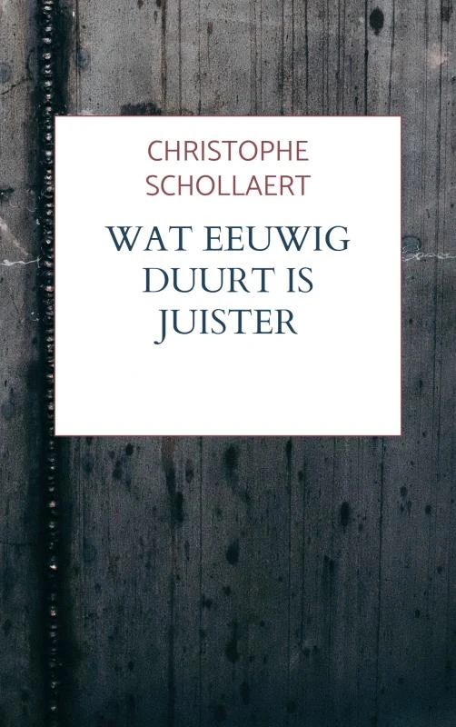 Wat eeuwig duurt is juister – Christophe Schollaert – boek cover