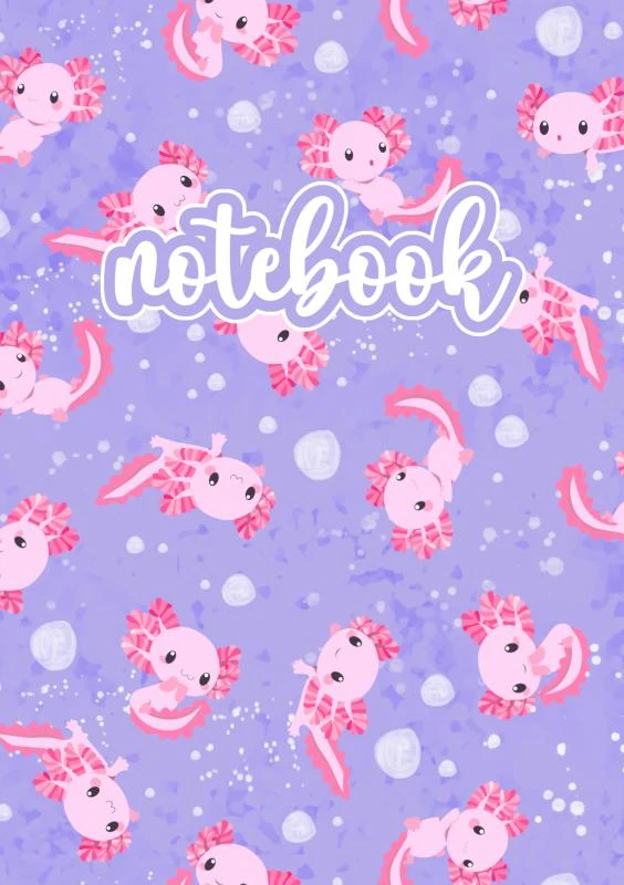 Axolotl Notebook Rosa/Lila – The Lilli Bird – boek cover